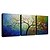 cheap Floral/Botanical Paintings-Oil Painting Hand Painted - Floral / Botanical Canvas Three Panels