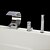 preiswerte Badewannenarmaturen-Badewannenarmaturen - Moderne Chrom Romanische Wanne Keramisches Ventil Bath Shower Mixer Taps / Messing / Einhand Drei Löcher