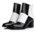 cheap Women&#039;s Boots-Women&#039;s Office &amp; Career Dress Winter Chunky Heel Leatherette Black White