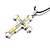preiswerte Religiöser Schmuck-Pendant Halskette Leder Kreuz Christus Silber Golden + Silber Modische Halsketten Schmuck Für Weihnachts Geschenke Alltag Normal