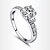 cheap Rings-Women&#039;s Luxury Zircon / Cubic Zirconia / Silver Plated Statement Ring - Luxury / Love / Heart Silver Ring For Party / Daily / Casual