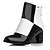 cheap Women&#039;s Boots-Women&#039;s Office &amp; Career Dress Winter Chunky Heel Leatherette Black White