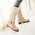 preiswerte Damenstiefel-Damen Schuhe Kunst-Veloursleder Winter Blockabsatz Block Ferse Mittelhohe Stiefel Schnalle Für Kleid Burgund Schwarz Blau Beige