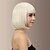 cheap Synthetic Wigs-High Quality  Fashionanle Special Synthetic Japanese Kanekalon Short Straight White Color Hair Wig with Full Bang