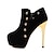 cheap Women&#039;s Shoes-Women&#039;s Dress Winter Rivet Zipper Stiletto Heel Suede Black Red