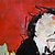 olcso Absztrakt festmények-Hang festett olajfestmény Kézzel festett - Emberek Kortárs Tartalmazza belső keret / Nyújtott vászon