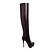 abordables Botas de mujer-Mujer Zapatos Primavera Invierno Tacón Stiletto Sobre la Rodilla Con Combinación Para Vestido Fiesta y Noche Negro Blanco Marrón