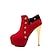 cheap Women&#039;s Shoes-Women&#039;s Dress Winter Rivet Zipper Stiletto Heel Suede Black Red