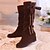 voordelige Dameslaarzen-Dames Kunstleer Lente Herfst Winter Kantoor &amp; Werk Formeel slouch boots Sleehak Zwart Bruin Khaki 7,5 - 9,5 cm