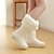 baratos Sapatos de mulher-Feminino Sapatos Courino Primavera Outono Inverno Plataforma Botas Cano Médio Para Social Preto Branco