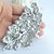 billige Brosjer-kvinners trendy legering sølv-tone Rhinestone krystall blomst bryllup brude brosje