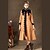 olcso Női kabátok és ballonkabátok-női retro stílusú egysoros sötétkék egyszínű íj dereka vékony zseb hosszabb rész gyapjú kabát