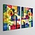 abordables Impressions-art de toile tendue tournesol aquarelle abstraite décoration ensemble de deux