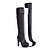 cheap Women&#039;s Boots-Women&#039;s Shoes Leatherette Spring Winter Chunky Heel Over The Knee Boots With For Dress Black White Brown