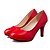 cheap Women&#039;s Heels-Women&#039;s Leatherette Spring Summer Fall Office &amp; Career Stiletto Heel Black White Red 3in-3 3/4in