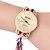 cheap Bracelet Watches-Women&#039;s Bracelet Watch Quartz Casual Watch Fabric Band Analog Bohemian Fashion Multi-Colored - Green Pink Light Blue One Year Battery Life / Tianqiu 377