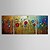 voordelige Abstracte schilderijen-Hang-geschilderd olieverfschilderij Handgeschilderde - Abstract Modern Inclusief Inner Frame / Drie panelen / Uitgerekt canvas