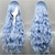 baratos Peruca para Fantasia-peruca cosplay peruca sintética peruca cosplay ondulada peruca ondulada cabelo sintético azul 34 polegadas peruca feminina azul halloween