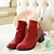 abordables Bottes Femme-Homme-Habillé-Noir / Bleu / Vert / Rouge-Gros Talon-Bout ArrondiSimilicuir