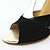 cheap Latin Shoes-Women&#039;s Latin Shoes Suede Sandal Buckle Customized Heel Customizable Dance Shoes Gold / Black