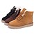 זול מגפי נשים-נעלי נשים - מגפיים - דמוי עור - מגפי שלג - שחור / חום / בורגונדי / צהוב - קז&#039;ואל - עקב נמוך