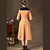 billige Kåper og trenchcoats-kvinners retro stil enkeltspent navy ensfarget bow midjen var tynn lomme lengre avsnitt ullkåpe