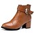 billige Kvindestøvler-Sort / Brun - Tyk hæl - Kvinders Sko - Rund tå / Modestøvler - Syntetisk læder - Formelt - Støvler
