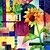 billige Malerier-strakt lærred kunst solsikke akvarel abstrakt dekoration maleri sæt med 2