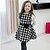 cheap Dresses-Girls&#039; Long Sleeve Houndstooth 3D Printed Graphic Dresses Dress Spring Fall Winter
