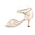 Недорогие Обувь для латиноамериканских танцев-Жен. Обувь для латины / Бальные танцы Сатин Сандалии Пряжки На шпильке Персонализируемая Танцевальная обувь / Замша
