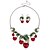 Недорогие Набор украшений-Senlan женщины целый набор красный вишни милый ожерелье и серьги