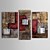 billige Abstrakte malerier-Hang malte oljemaleri Håndmalte - Abstrakt Klassisk Tradisjonell Inkluder indre ramme / Tre Paneler / Stretched Canvas