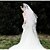 cheap Wedding Veils-One-tier Beaded Edge Wedding Veil Headpieces with Veil with Appliques 110.24 in (280cm) Organza