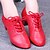 olcso Báli cipők és modern tánccipők-Női Modern cipők Magassarkúk Alacsony Bőrutánzat Fűző Lyukacsos Fekete / Piros / EU39