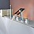 abordables Grifería para bañera-Grifo de bañera - Moderno Cromo Válvula Cerámica / Tres manijas cinco hoyos