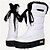 Недорогие Женская обувь-Для женщин Дерматин Весна Осень Зима Для праздника На низком каблуке Черный Белый Красный 2,5 - 4,5 см