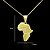 Χαμηλού Κόστους Μοδάτο Κολιέ-Ανδρικά Γυναικεία Μενταγιόν Χάρτης 18Κ Επίχρυσο Ανοξείδωτο ατσάλι Απλός Μοντέρνα Αφρική Κοσμήματα Για Καθημερινή Ένδυση