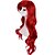 Недорогие Парик из искусственных волос без шапочки-основы-Парики из искусственных волос Маскарадные парики Прямой Кудрявый Прямой силуэт Парик Темно-красный Искусственные волосы 24 дюймовый Жен. Красный