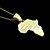 cheap Necklaces-Men&#039;s Women&#039;s Pendant Map 18K Gold Plated Stainless steel Simple Fashion Africa Jewelry For Dailywear