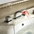 billiga Badrumshandfat-Badrum Tvättställ Kran - Vattenfall / LED Krom Centerset Två handtag tre hålBath Taps