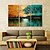 cheap Top Artists&#039; Oil paitings-Oil Painting Hand Painted - Landscape Canvas Three Panels