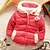 cheap Outerwear-Long Sleeve Regular Down &amp; Cotton Padded Red 2-3 Years(100cm)