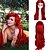 Χαμηλού Κόστους Συνθετικές Trendy Περούκες-Συνθετικές Περούκες Περούκες Στολών Ίσιο Σγουρά Ίσια Περούκα Σκούρο κόκκινο Συνθετικά μαλλιά 24 inch Γυναικεία Κόκκινο
