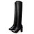 abordables Zapatos de mujer-Mujer Semicuero Primavera Otoño Invierno Vestido Tacón Robusto Negro 7&#039;5 - 9&#039;5 cms