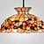 baratos Luzes de teto e ventiladores-120W Chic Tiffany Pendant Light com Colorful Nature Shell Material Integrado Sombra Down in Crown projeto