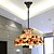 baratos Luzes de teto e ventiladores-120W Chic Tiffany Pendant Light com Colorful Nature Shell Material Integrado Sombra Down in Crown projeto