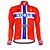 cheap Customized Cycling Clothing-Customized Cycling Clothing Men&#039;s Women&#039;s Long Sleeve Cycling Jersey Norway National Flag Bike Jersey Breathable Waterproof Zipper Reflective Strips Winter Fleece / High Elasticity / Polyester