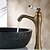 halpa Kylpyhuoneen lavuaarihanat-Kylpyhuone Sink hana - Standard Antiikkimessinki Integroitu Yksi reikä / Yksi kahva yksi reikäBath Taps