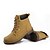 cheap Men&#039;s Boots-Men&#039;s Fall Winter Leather Casual Flat Heel Black Brown Yellow