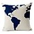 cheap Throw Pillows &amp; Covers-1 pcs Cotton/Linen Pillow Cover, Map Modern/Contemporary
